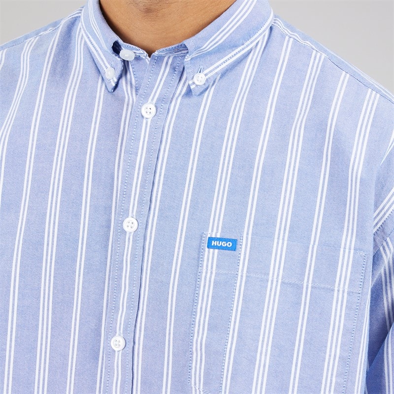 HUGO Herren Ebill Langarmshirt Open Blue - Bild 3