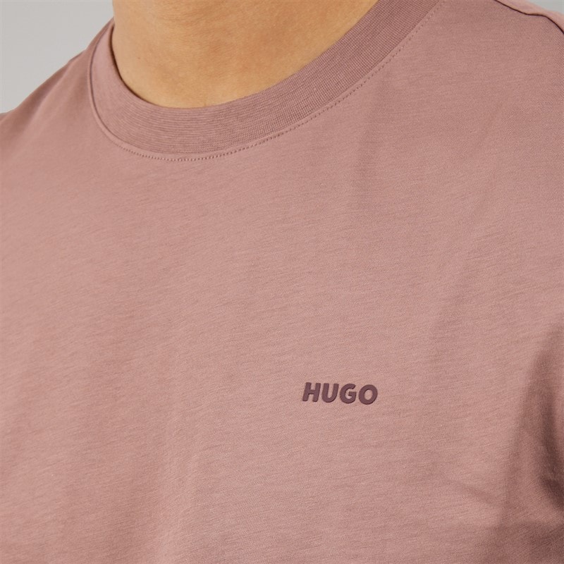 HUGO Dero222 T-shirt dla niego kolor Light/Pastel Brown – zdjęcie  3