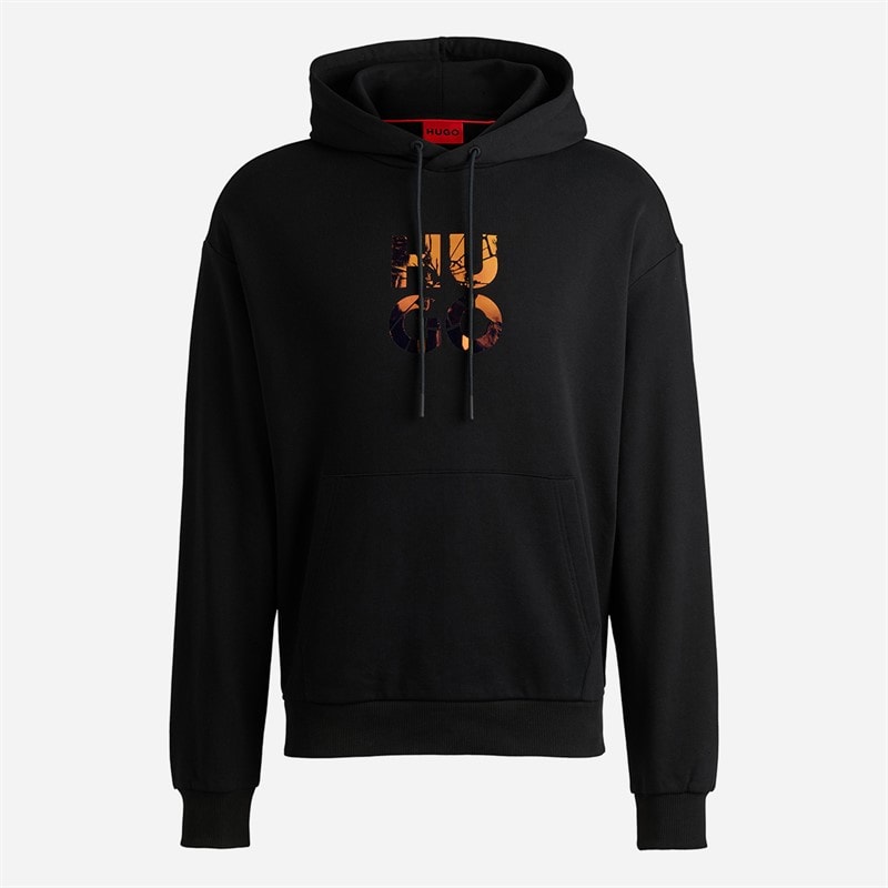 HUGO Heren Diridood Hoodie Zwart - Afbeelding 1