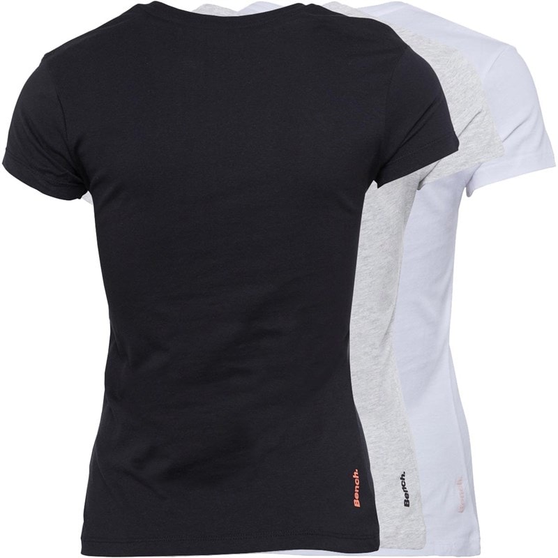 Bench T-shirts Dames Jada Set van 3 zwart/grijs melange/wit - Afbeelding 2