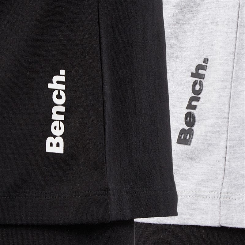 Bench Damen Grammen T-Shirts Zwei Pack Schwarz/Grau Melange - Bild 3