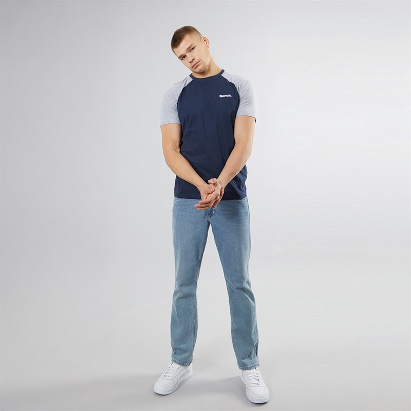 Bench T-shirts Heren Trova Vijf Pack Zwart/Marine/Bordeaux Melange/Denim Melange/Ecru Melange - Afbeelding 3