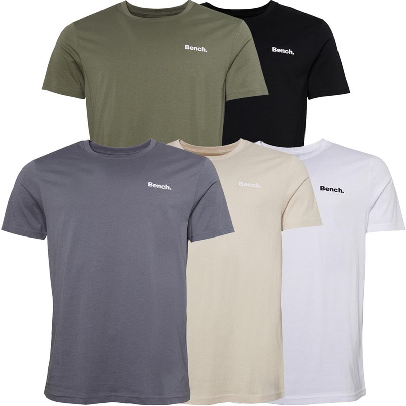 Bench Herenshirts Envoy 5-pack Zwart/Licht Khaki/Wit/Stone/Staalgrijs - Afbeelding 1