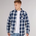 Bench Heren Paddy Langarm Gevoerd Shirt Navy Check