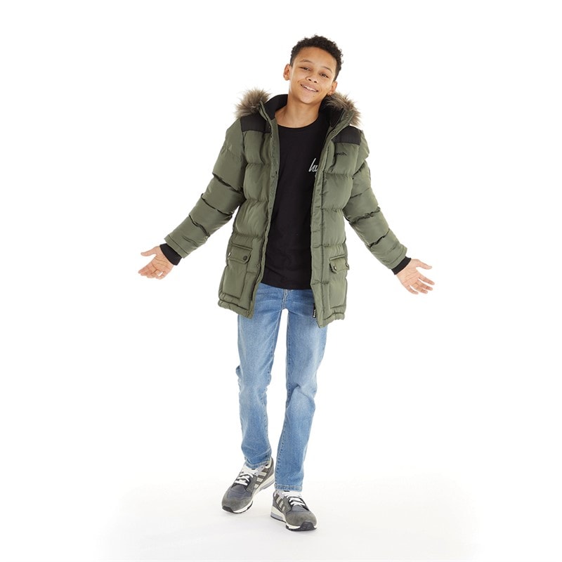 Bench Axels kurtka parka pikowana dla chłopca kolor khaki – zdjęcie  4