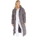 Bench Damen Eloraina Lange Kapuzen-Steppjacke Anthrazit