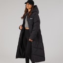 Bench Damen Eloraina Langer Kapuzen-Steppmantel Schwarz
