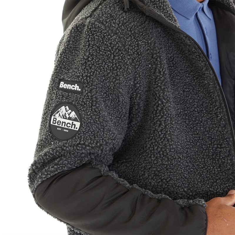 Bench Heren Brecon Fleecejacke mit Reißverschluss Schwarz Melange - Afbeelding 3