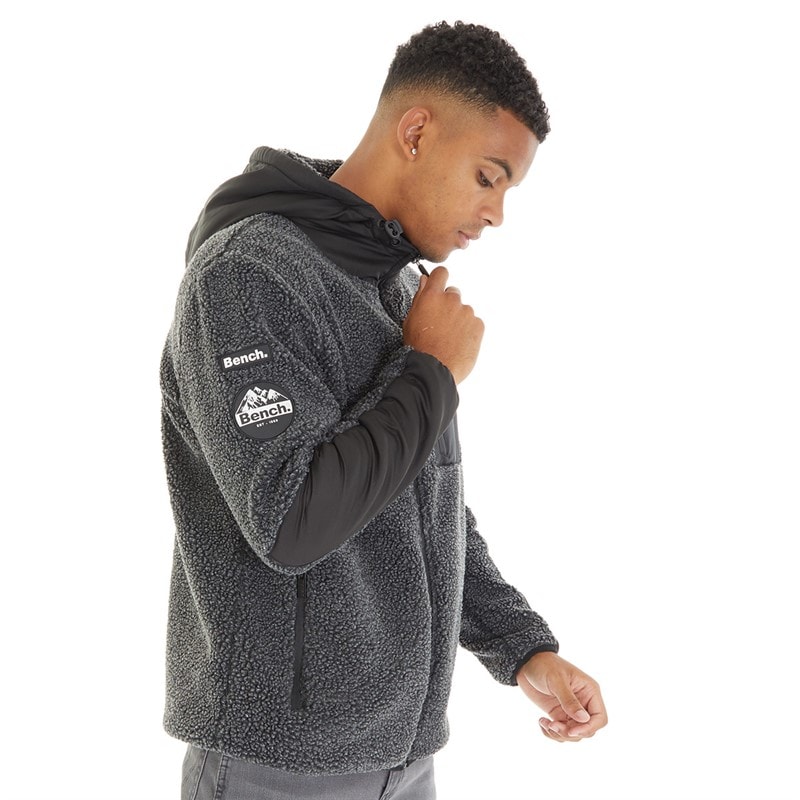 Bench Heren Brecon Fleecejacke mit Reißverschluss Schwarz Melange - Afbeelding 4