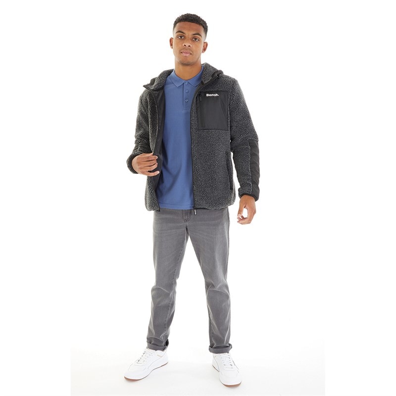 Bench Heren Brecon Fleecejacke mit Reißverschluss Schwarz Melange - Afbeelding 5