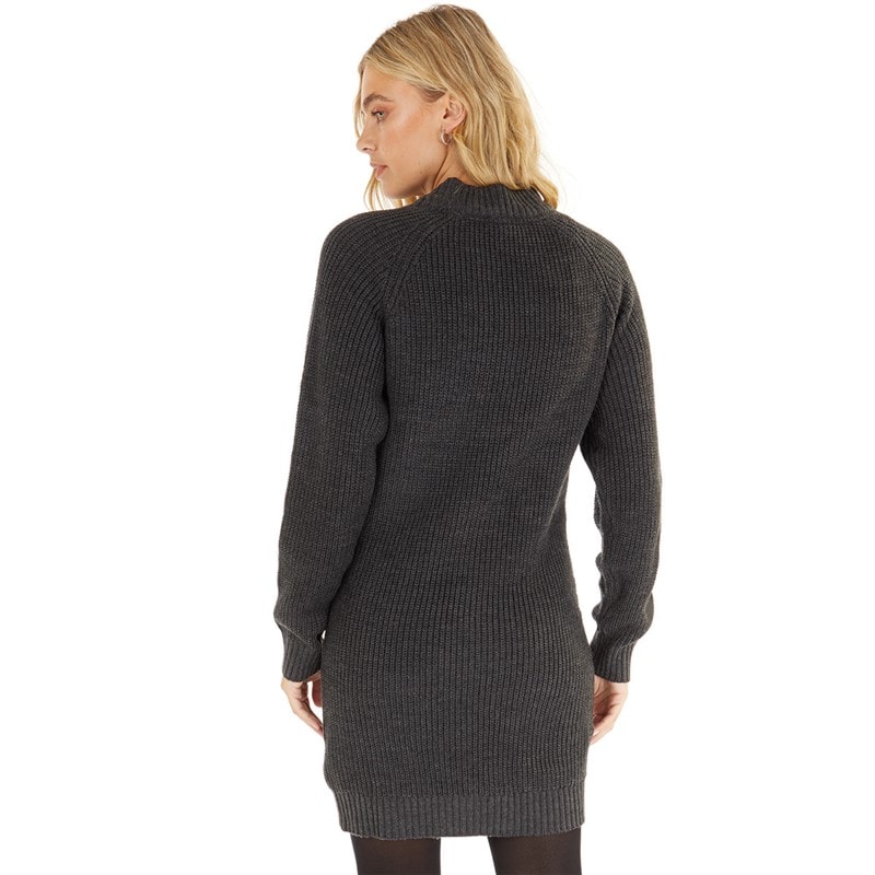 Bench Zwarte gebreide jurk Karlie Dames Melange - Afbeelding 2