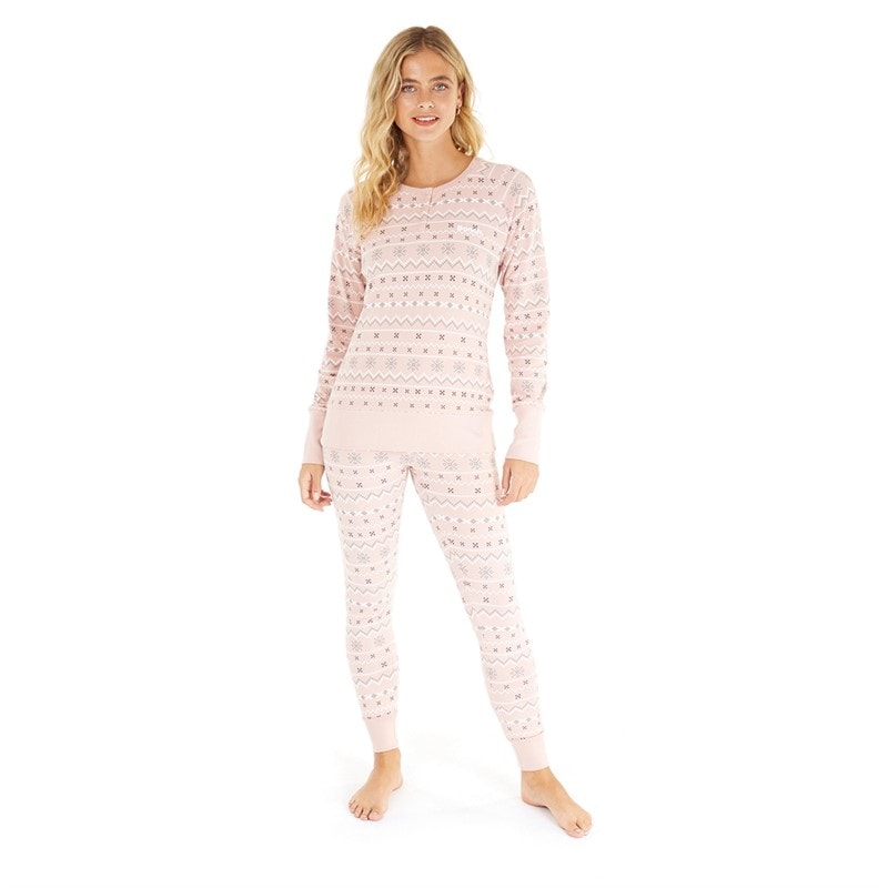 Bench Ensemble Loungewear Femme Rose Poussiéreux Fairisle - Image 4