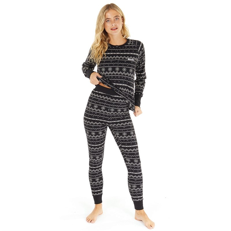 Bench Loungewear-set Dames Zwart Fairisle - Afbeelding 3