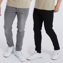 Bench Heren Eddie Set van 2 Slim Fit Jeans Zwart/Middelgrijs