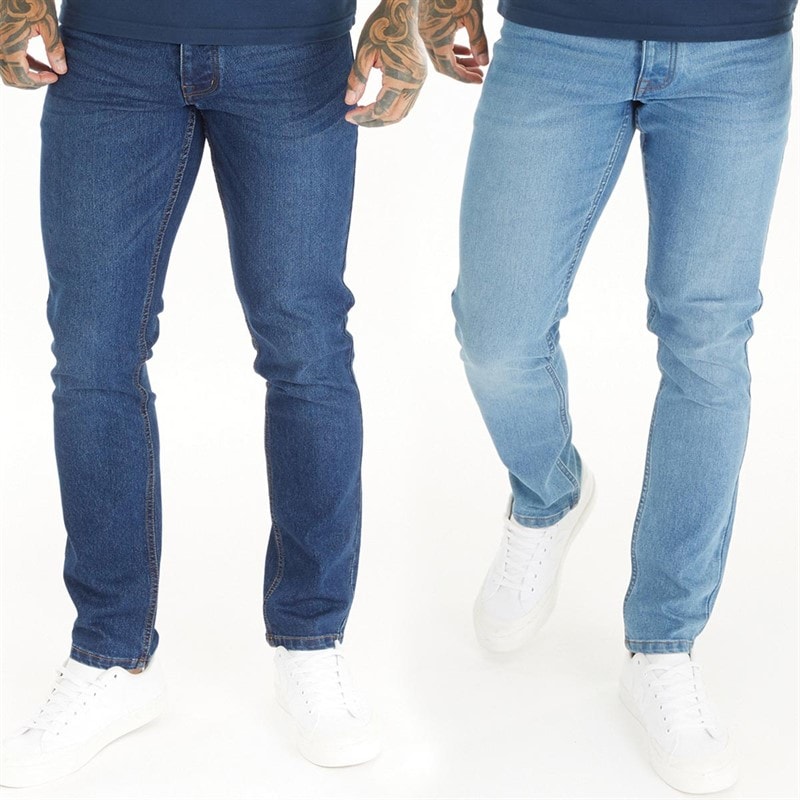 Bench Heren Eddie Jeans Set van 2 Slim Fit Donker Indigo Wassing/Middelblauw Wassing