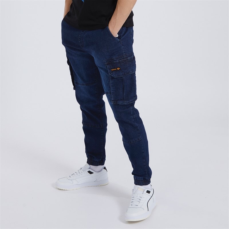 Bench Heren Goffey Slim Fit Jeans Donker Indigo Was