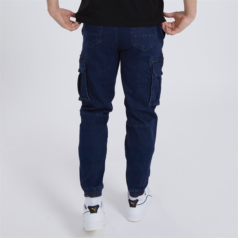 Bench Heren Goffey Slim Fit Jeans Donker Indigo Was - Afbeelding 2