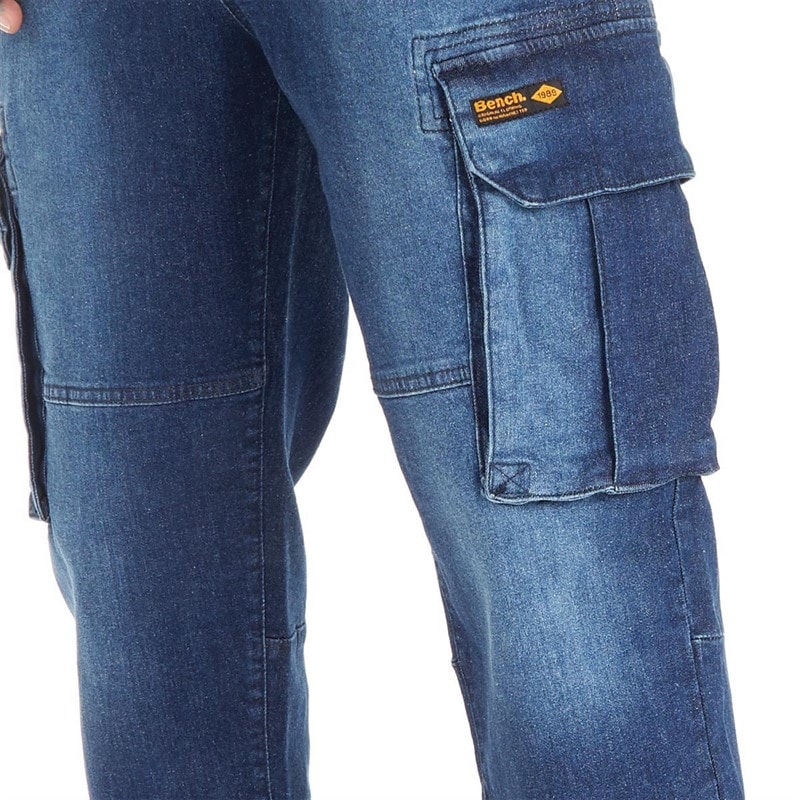 Bench Heren Goffey Slim Fit Jeans Donker Indigo Was - Afbeelding 3