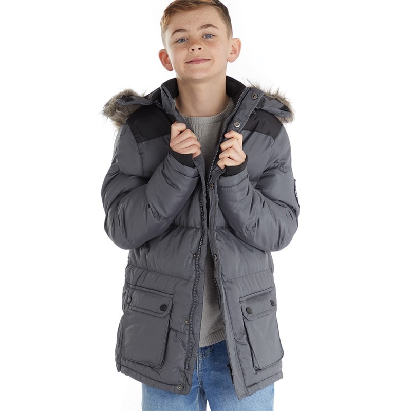Bench Jongens Axel Gevoerd Parka Staalgrijs - Afbeelding 1