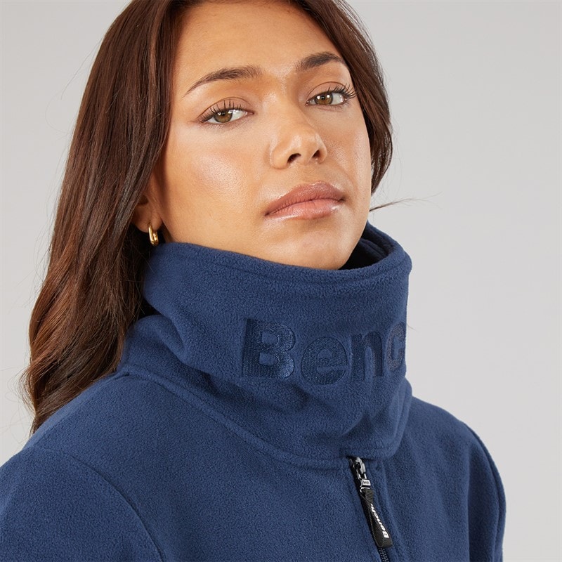 Bench Damen Funnel Microfleece Trainingsjacke Marineblau - Bild 3
