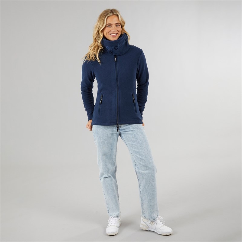 Bench Damen Funnel Microfleece Trainingsjacke Marineblau - Bild 4