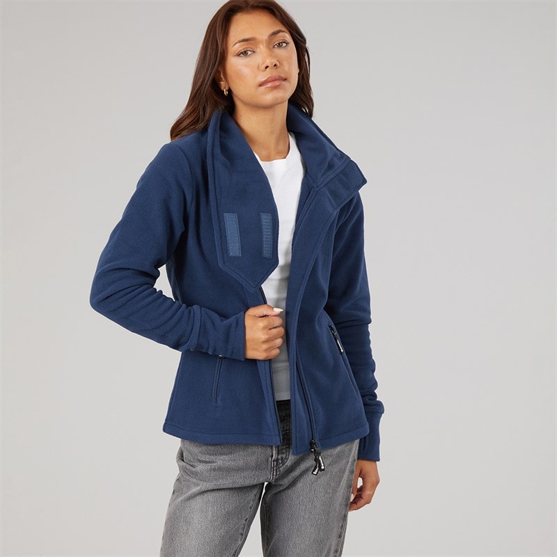 Bench Damen Funnel Microfleece Trainingsjacke Marineblau - Bild 5