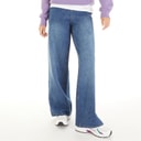 Bench Dames Maxina Wijde Pijpen Jeans Mid Blue