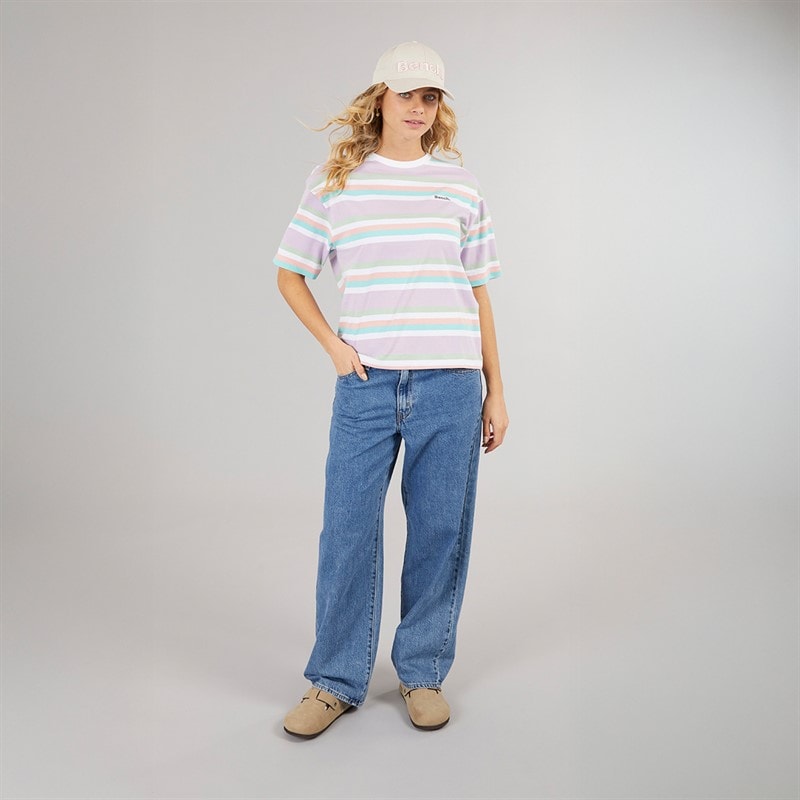 Bench T-shirt Sharni Dames Paarse Streep - Afbeelding 3