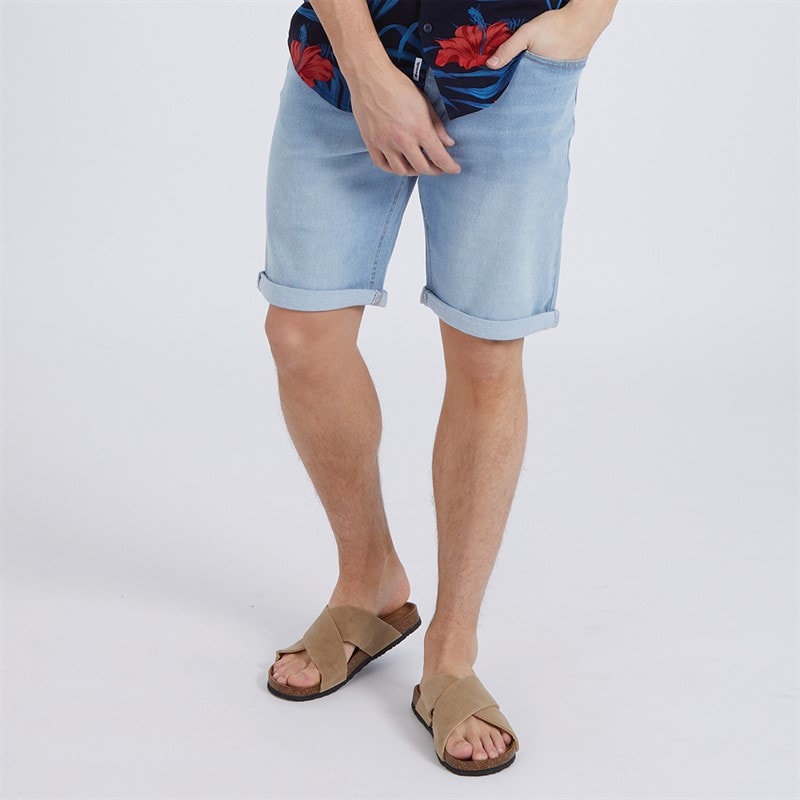 Bench Heren Vargel Denim shorts Blauw