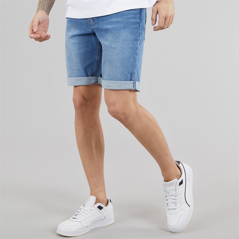 Bench Heren Vargel Denim shorts Blauw
