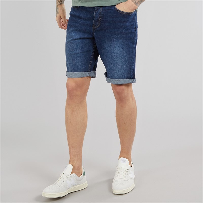 Bench Heren Vargel Denim shorts Blauw