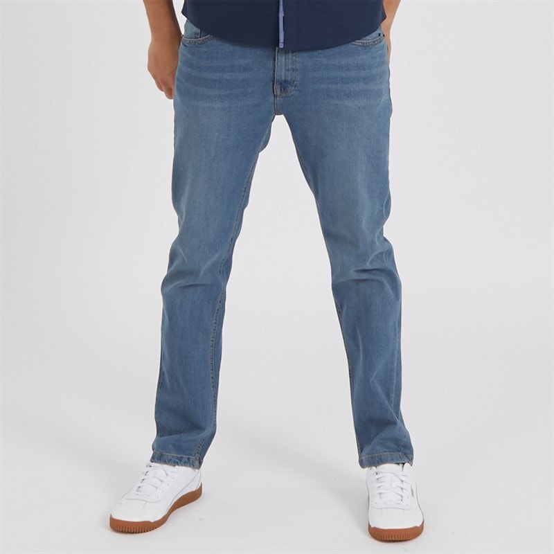 Bench Jeans Heren Stuart rechte pasvorm mid blauwe wassing