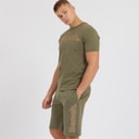 Bench Ensemble T-shirt et short Gowsen homme, vert kaki