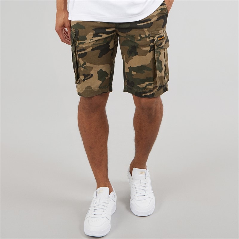 Bench Heren Noahs Cargo Shorts Khaki Camo