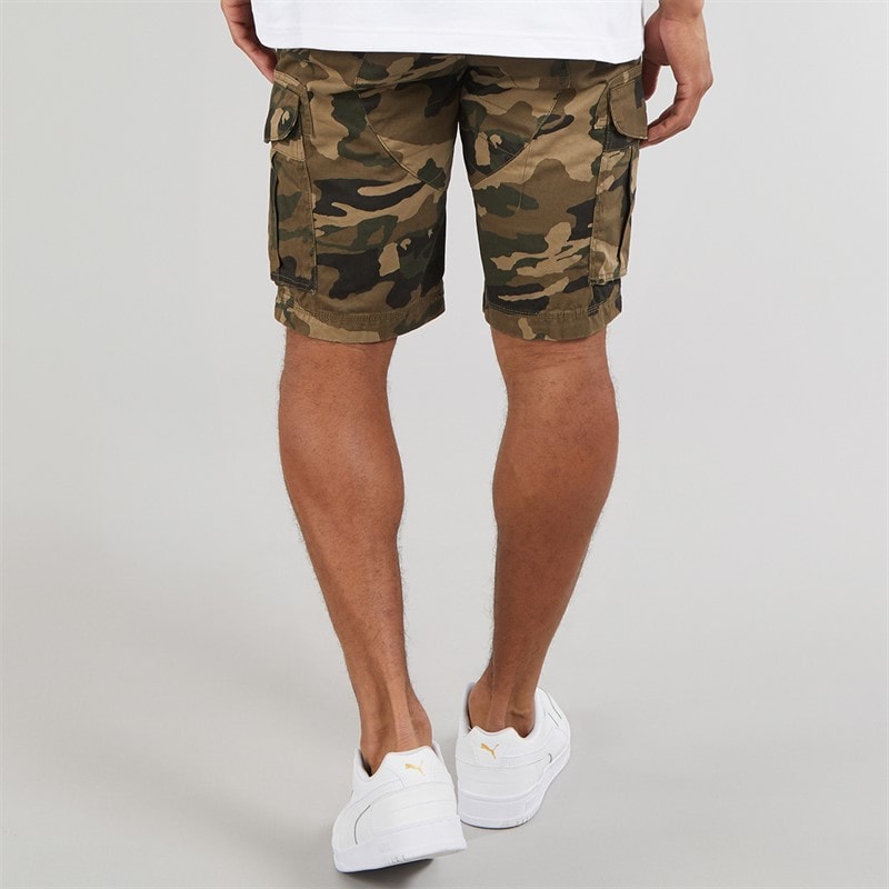 Bench Heren Noahs Cargo Shorts Khaki Camo - Afbeelding 2