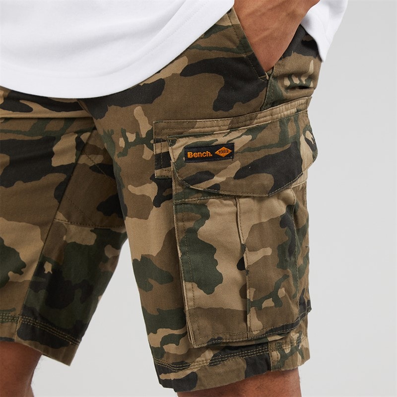 Bench Heren Noahs Cargo Shorts Khaki Camo - Afbeelding 3