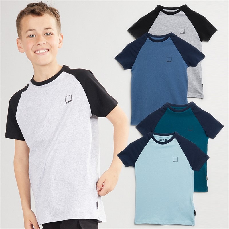 Bench Jongens Marster Set van 5 T-shirts Grijs Gemêleerd / Ijs / Teal / Wit / Leisteen Blauw