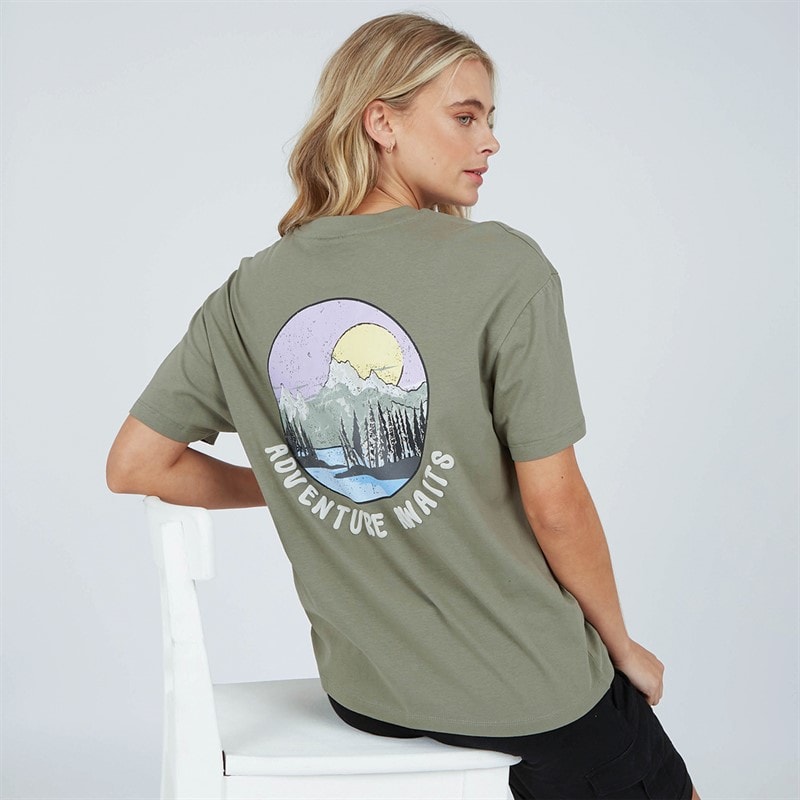 Bench Dames Oona T-shirt Khaki Ash - Afbeelding 1