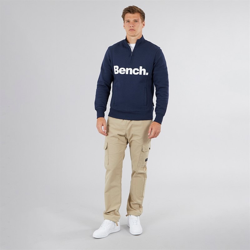 Bench Bluza dresowa z krótkim zamkiem pod szyją dla niego kolor granatowy – zdjęcie  3