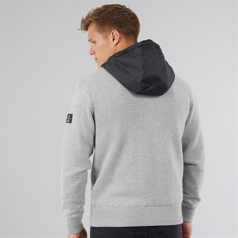 Bench Herren Minski Strick Hoodie Grau Meliert - Bild 2