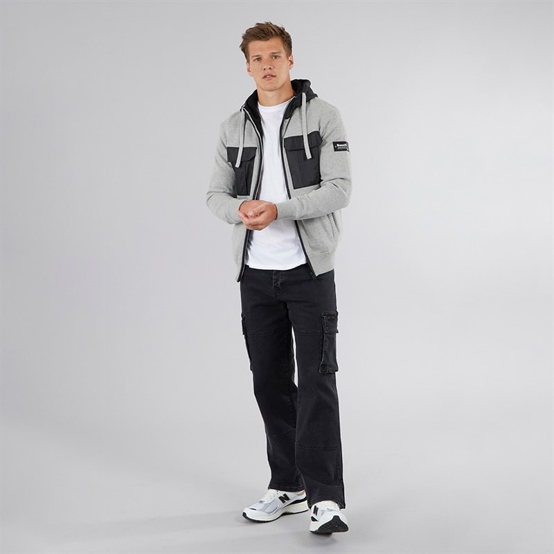 Bench Herren Minski Strick Hoodie Grau Meliert - Bild 4
