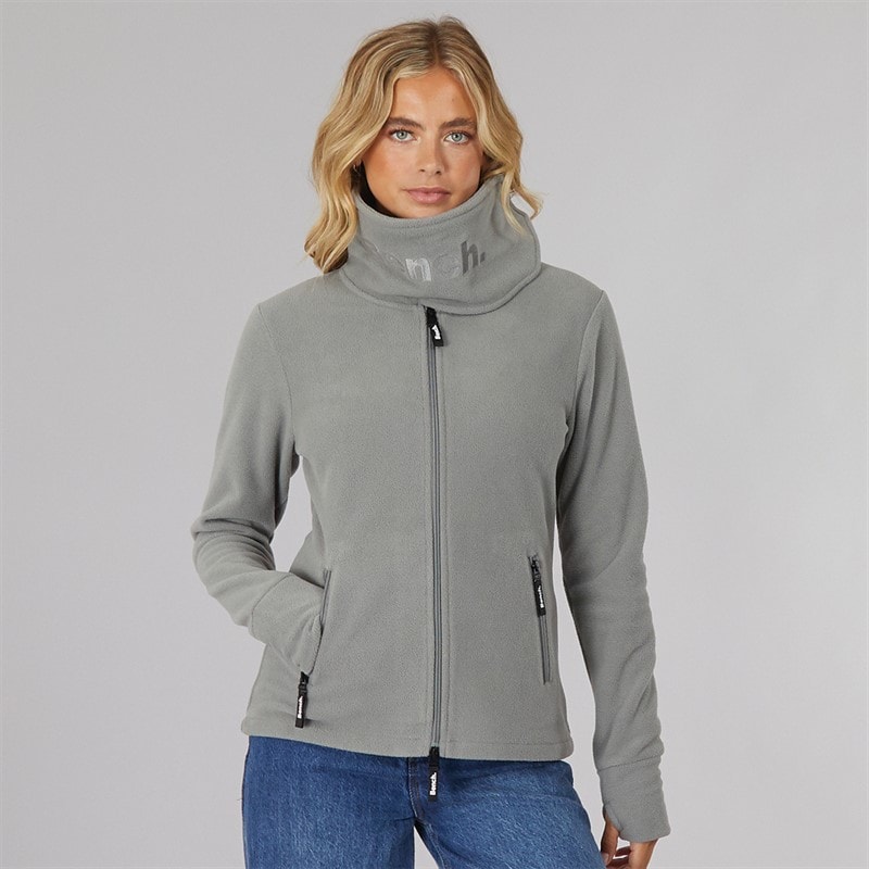 Bench Haut de Survêtement en microfibre Polaire à col entonnoir Femme Gris Graphite