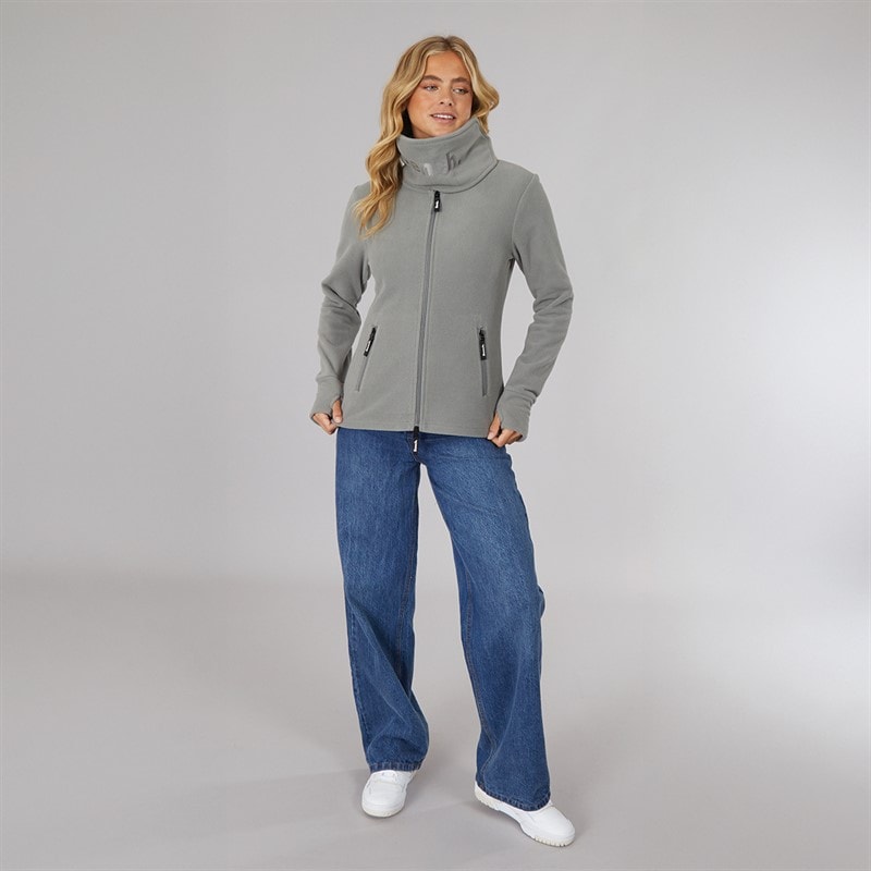 Bench Dames Trechter Microfleece Trainingsjack Grafiet Grijs - Afbeelding 4