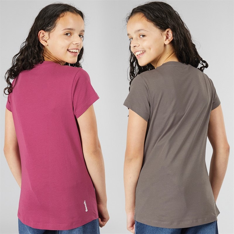 Bench Mädchen Olina Zweierpack T Shirts Beere / Anthrazit - Bild 2