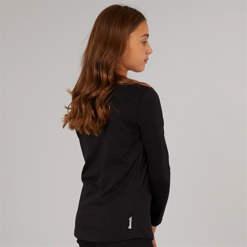 Bench T-Shirt z nadrukiem w serca dla dziewczynki kolor czarny – zdjęcie  2