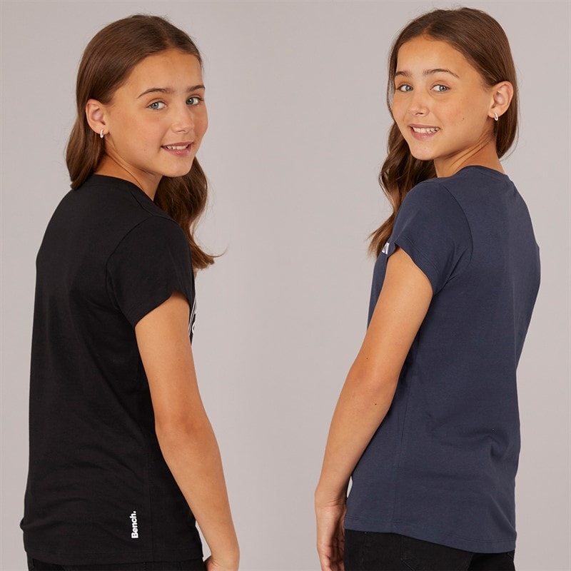 Bench T-shirts Rexia Fille Pacquet Double Marine/Noir - Image 2