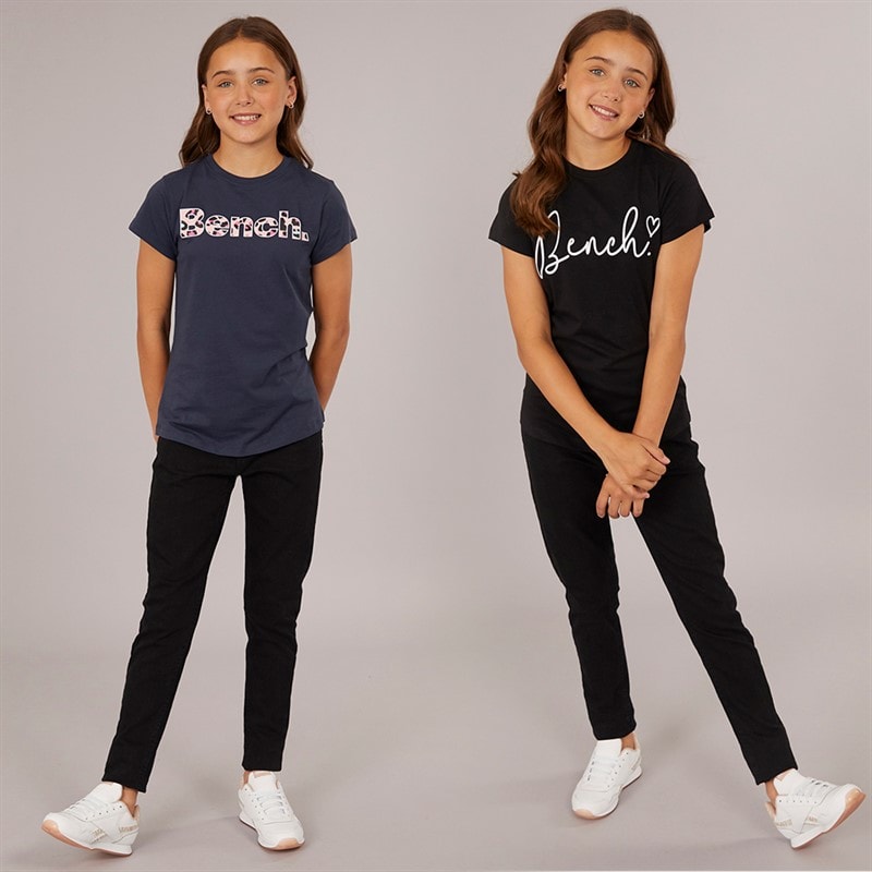 Bench T-shirts Rexia Fille Pacquet Double Marine/Noir - Image 3