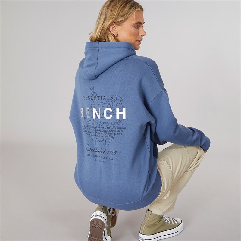 Bench Femme Harmy Sweat à Capuche Bleu Denim