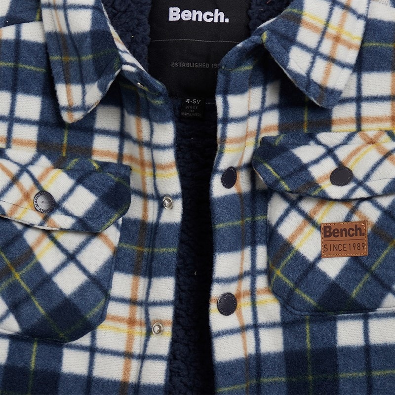 Bench Jongens Bonded Shacket T-shirt En Jeans Set Navy - Afbeelding 2