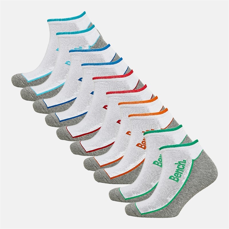 Bench Heren Saline Tien Pack Trainer Sokken Met Terry Voetbed Assortiment - Afbeelding 1